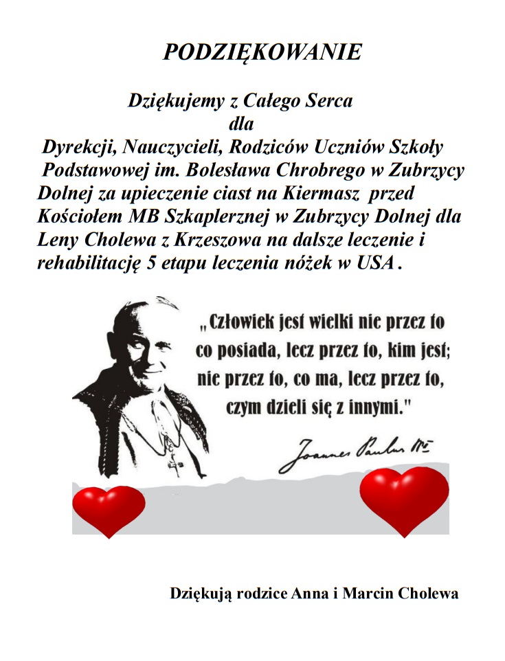podziekowanie
